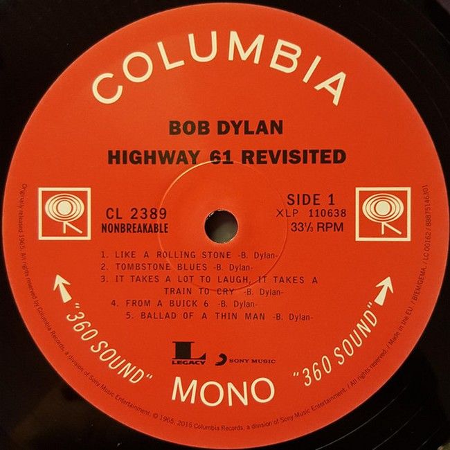 Bob Dylan – Highway 61 Revisited (LP, Album, Reissue, Mono, 180 Gram, Vinyl)