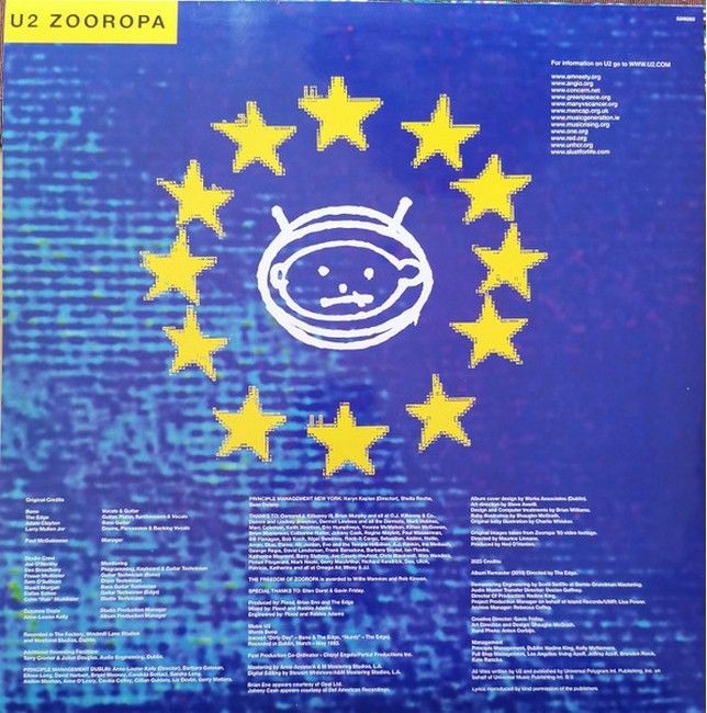 U2 – Zooropa (2LP, Album, Deluxe Edition, Limited Edition, Reissue, Yellow Transparent, 30th Anniversary, Vinyl)